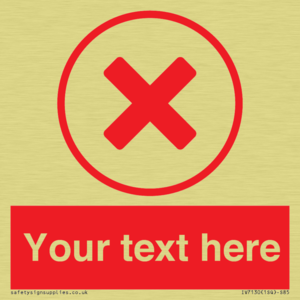 Custom red background, red cross in circle sign